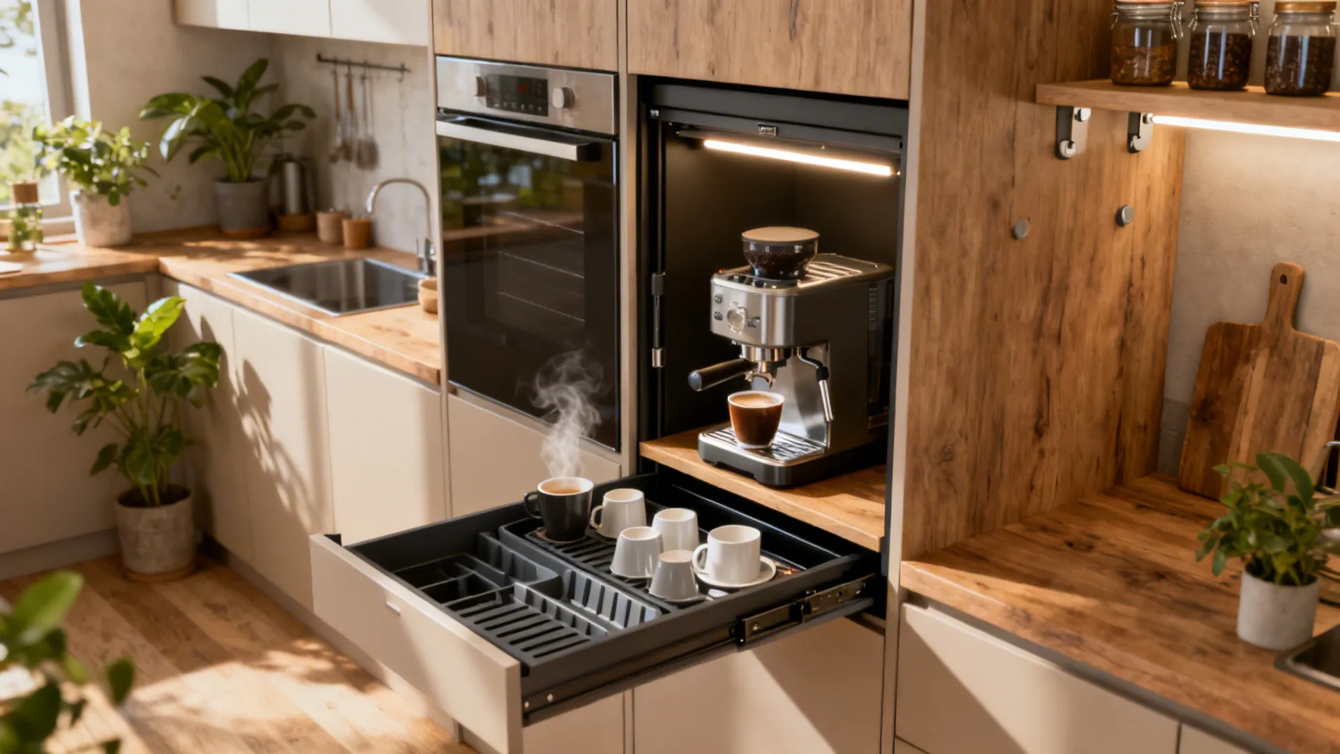 5 Built-In Coffee Bar Ideas for Small Kitchens