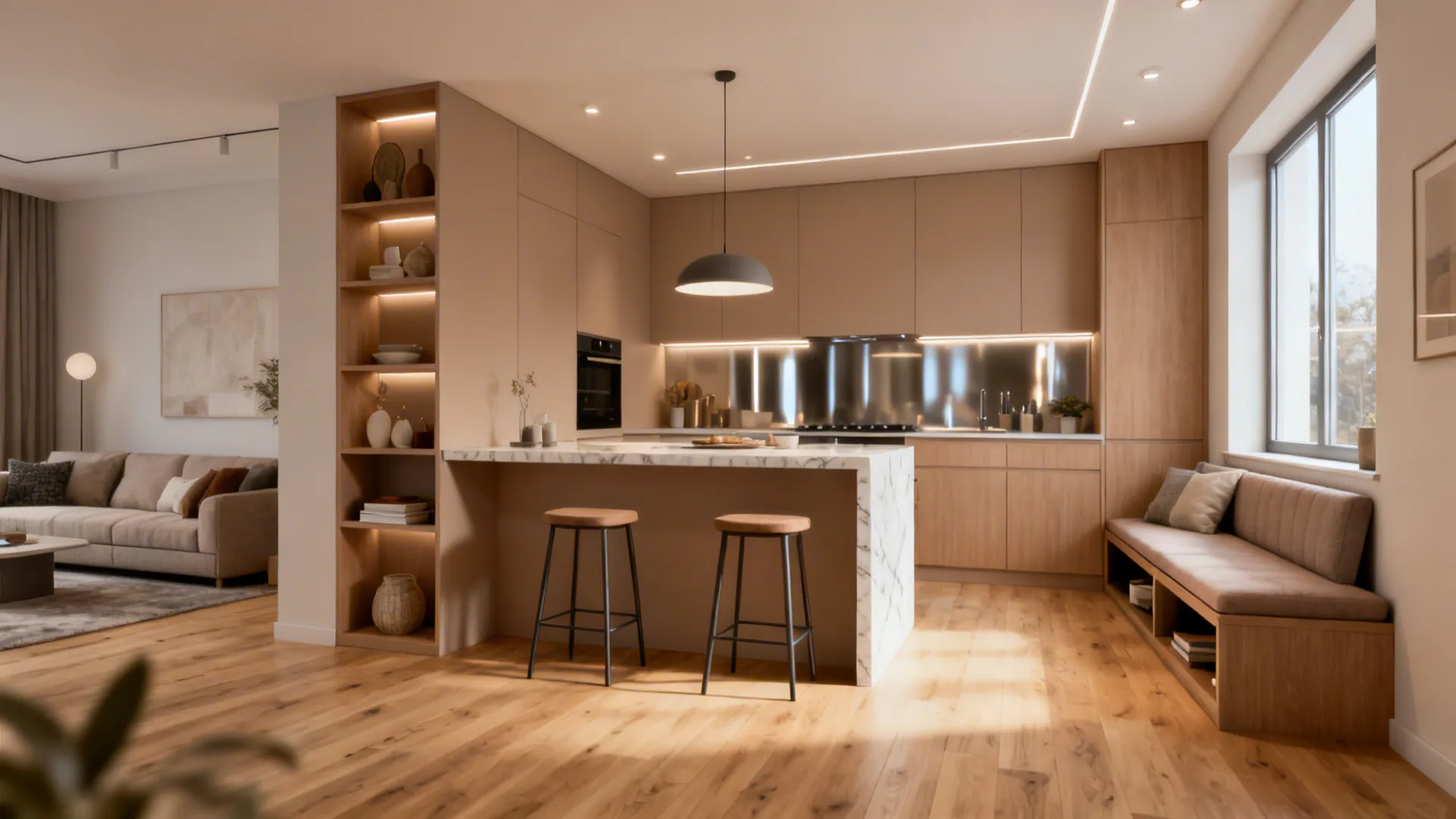 5 Small Living Room + Kitchen Combo Ideas
