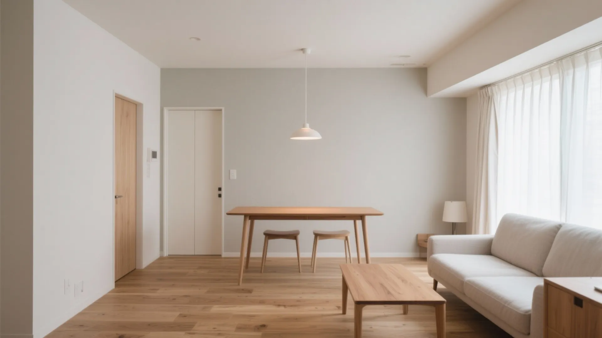 日式風格の色と素材：小さなDKを“静かに広く”見せる配色