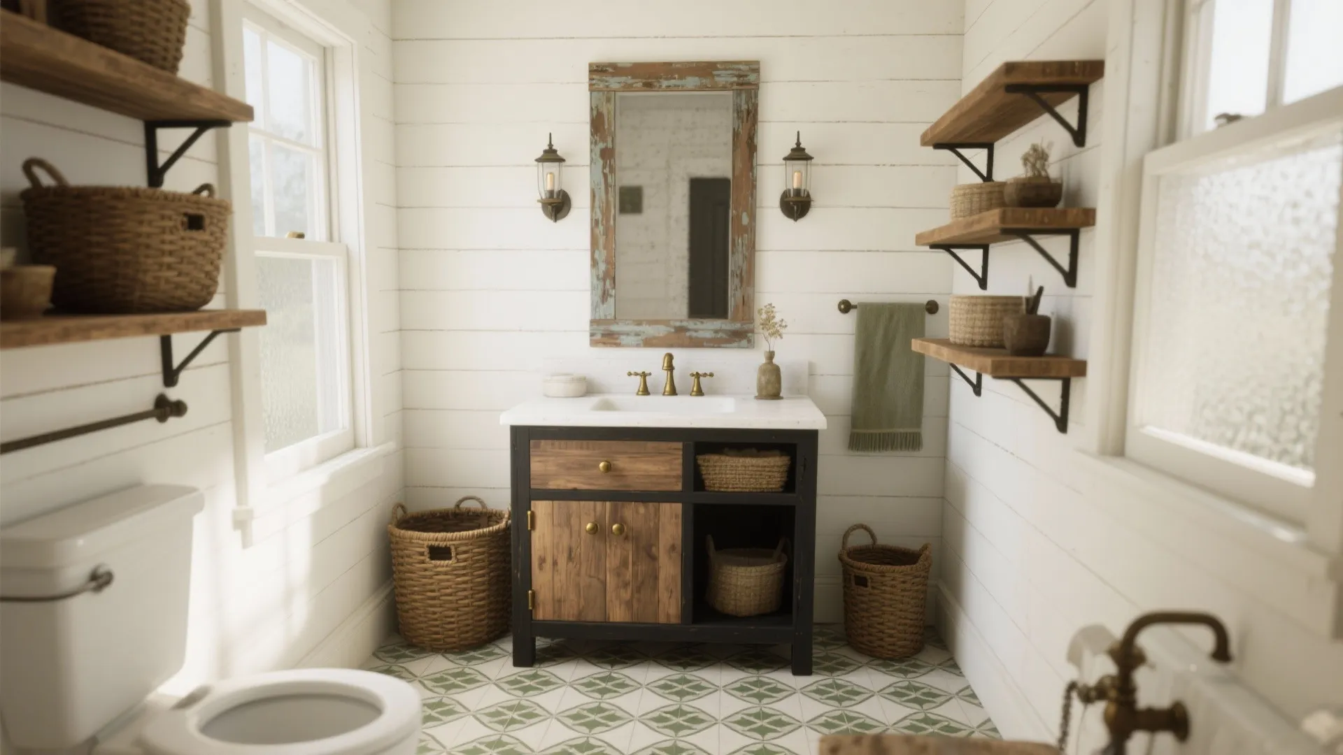 Farmhouse Bathroom Decor: 5 Inspiring Ideas: Practical, cozy farmhouse style bathroom decor ideas from a pro designer