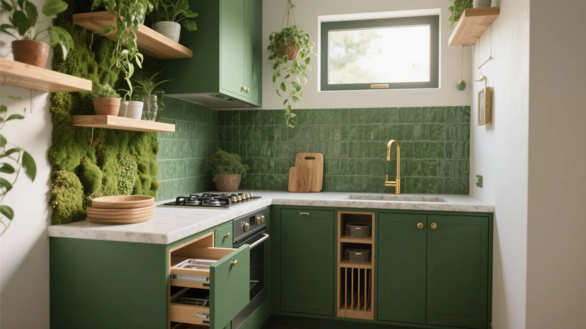 5 Green Goddess Small Kitchen Ideas: How I turned tight kitchens into vibrant, primal green sanctuaries with smart layouts