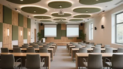 Modern Conference Room with Acoustic Ceiling Design