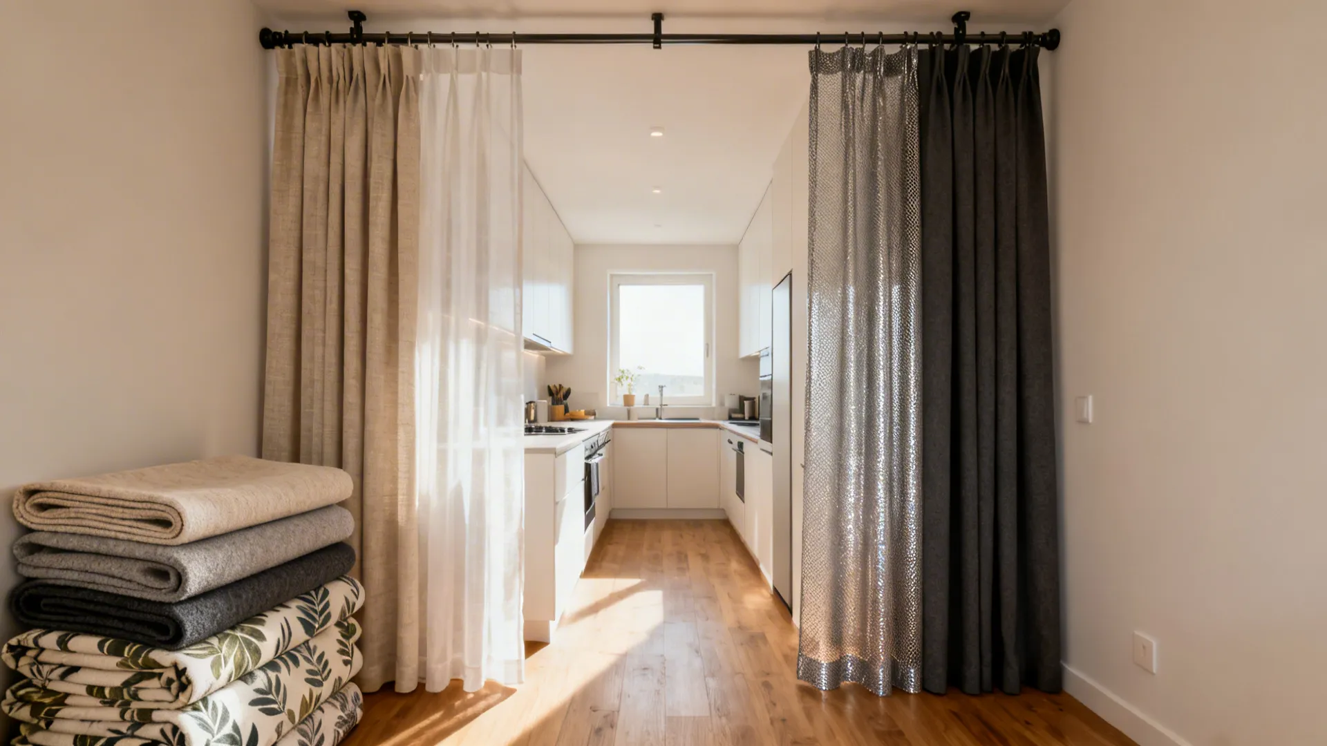 5 hall kitchen partition curtains ideas