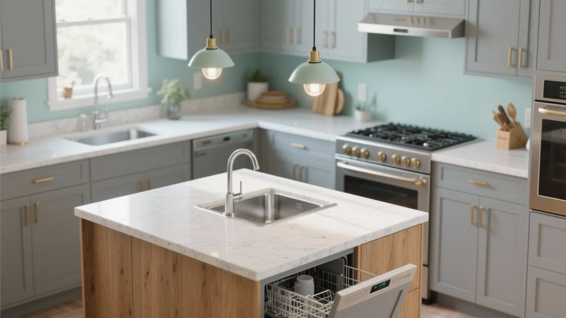 Small Kitchen Island with Sink and Dishwasher: Space-Savvy Design Guide: 1 Minute to Your Efficient Small Kitchen Island Upgrade