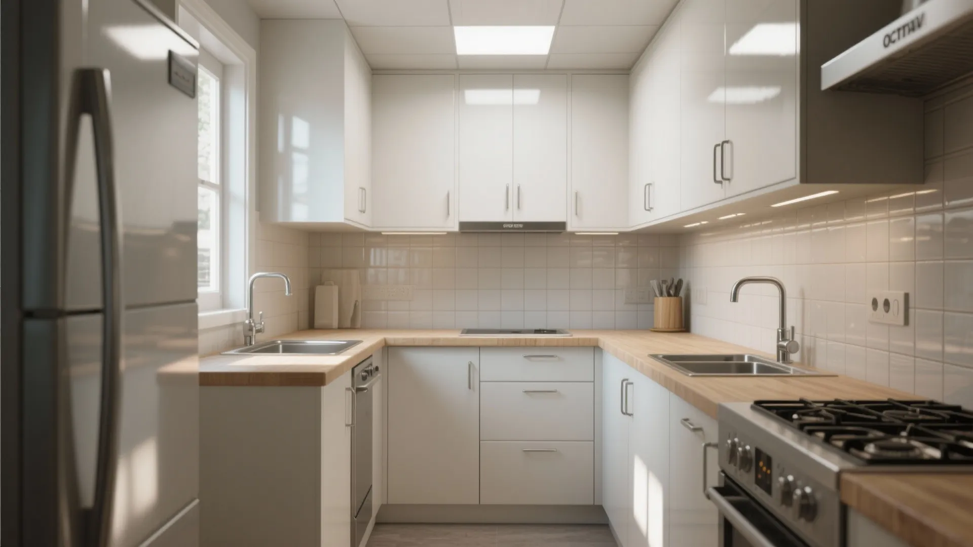 3. Use Off-White to Make Small Kitchens Feel Bigger