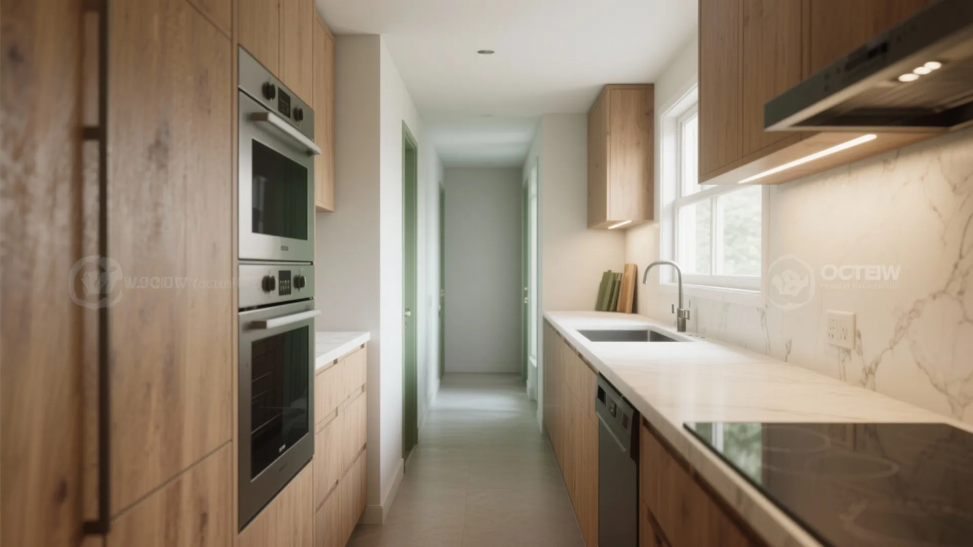 5. Extend Ivory into Small Kitchens and Bathrooms