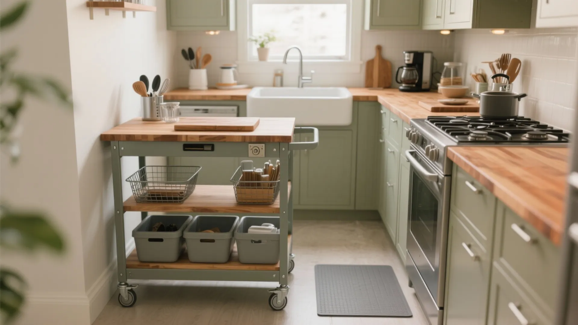 Small Rolling Cart for Kitchen: Space-Saving Organizer Ideas: 1 Minute to Transform Your Tiny Kitchen with a Small Rolling Cart
