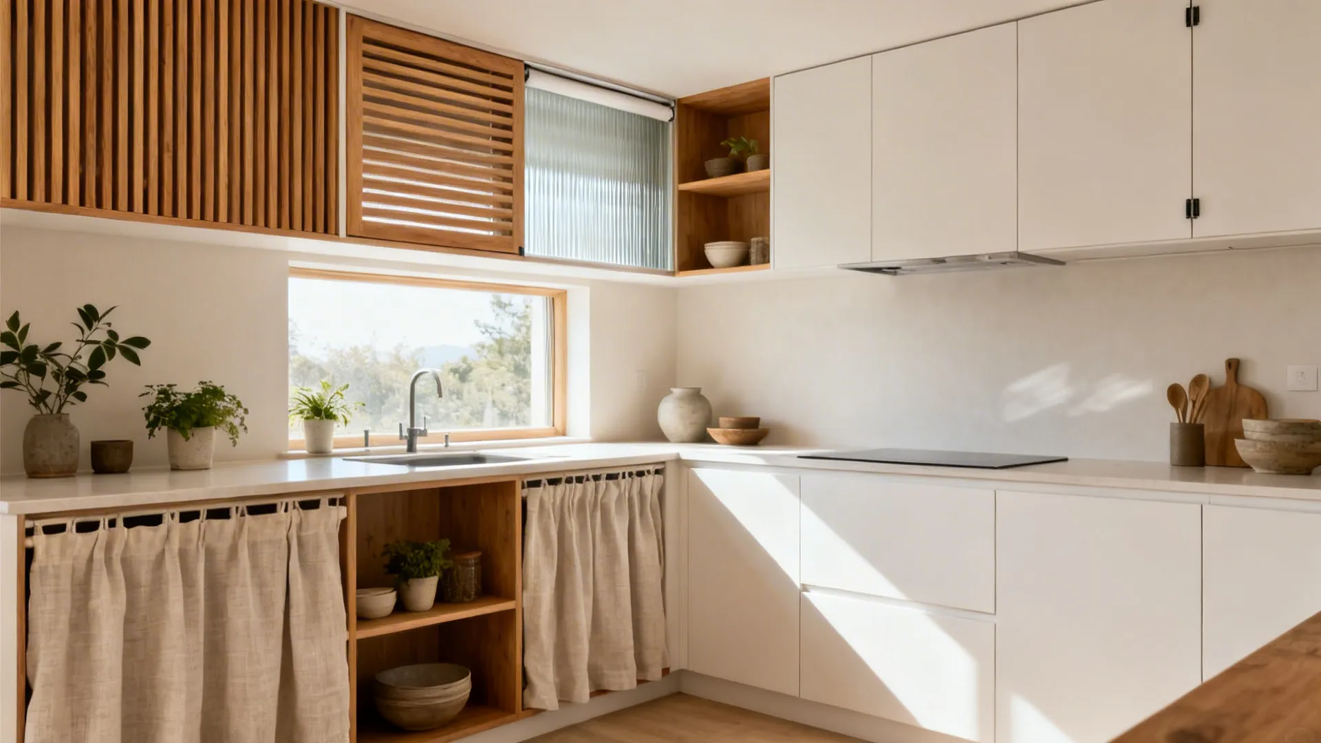 5 Smart Ideas to Cover Open Kitchen Cabinets (Pro Designer Tips)