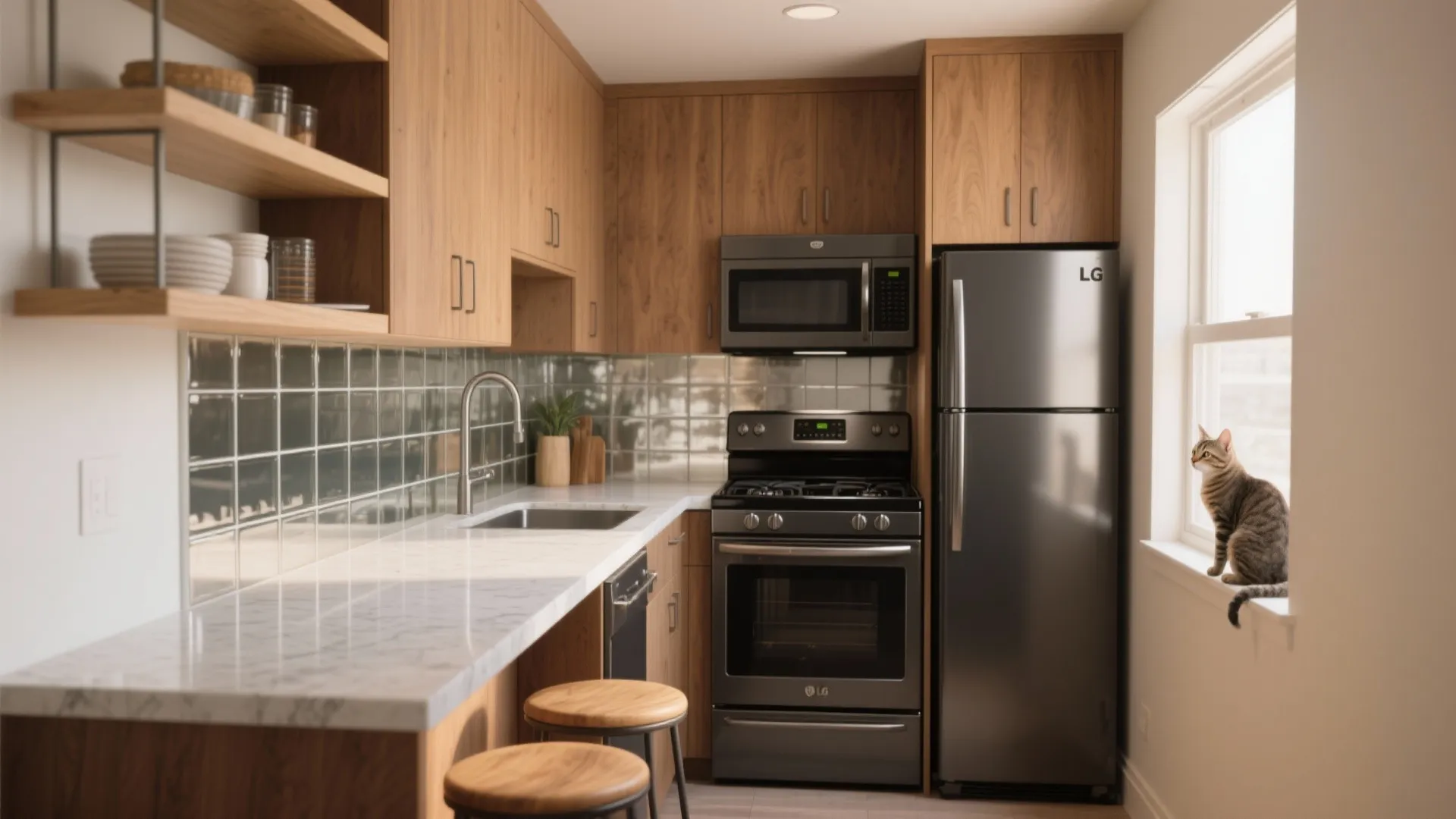 5 Smart Ideas for Small Kitchens with LG Black Stainless: Creative, practical layout and style tips to make your LG black stainless appliance package shine in compact spaces