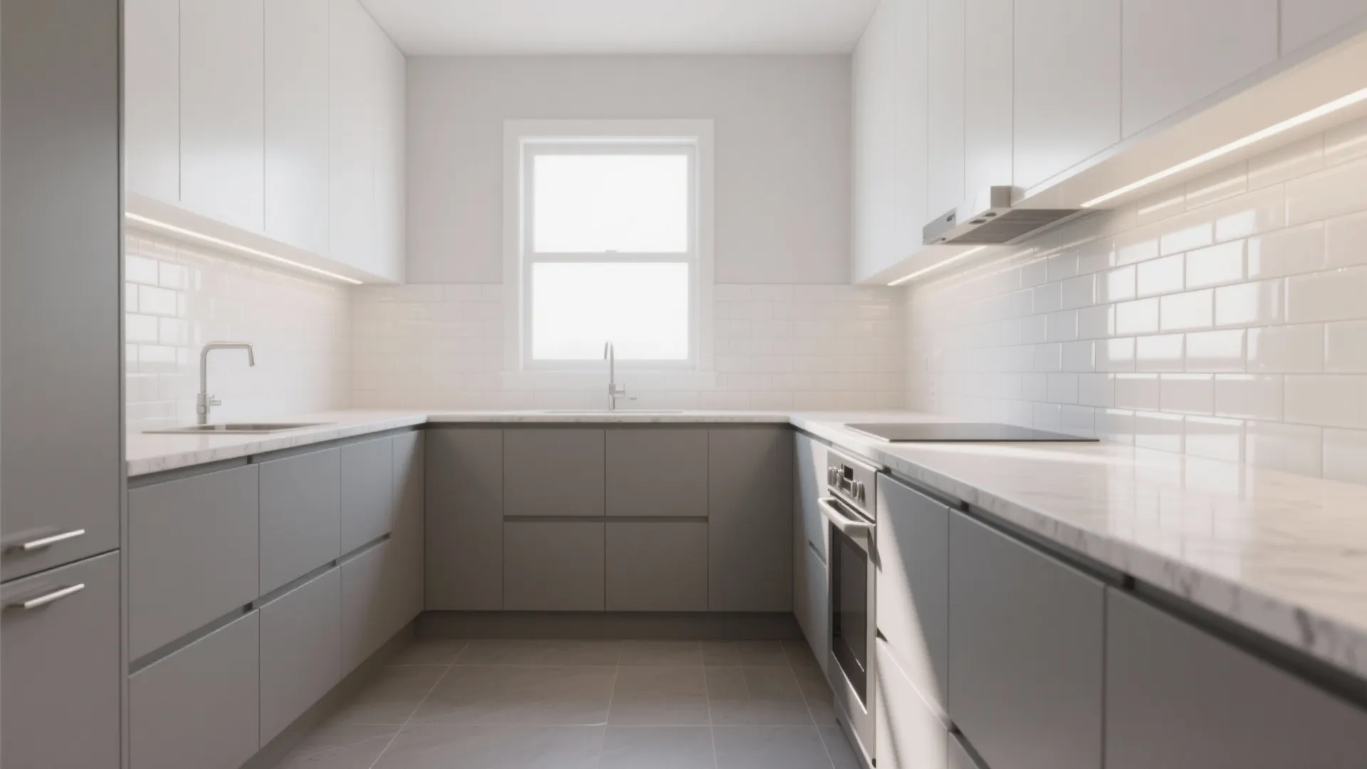Gray and White Kitchen Tile: Small Space, Big Style