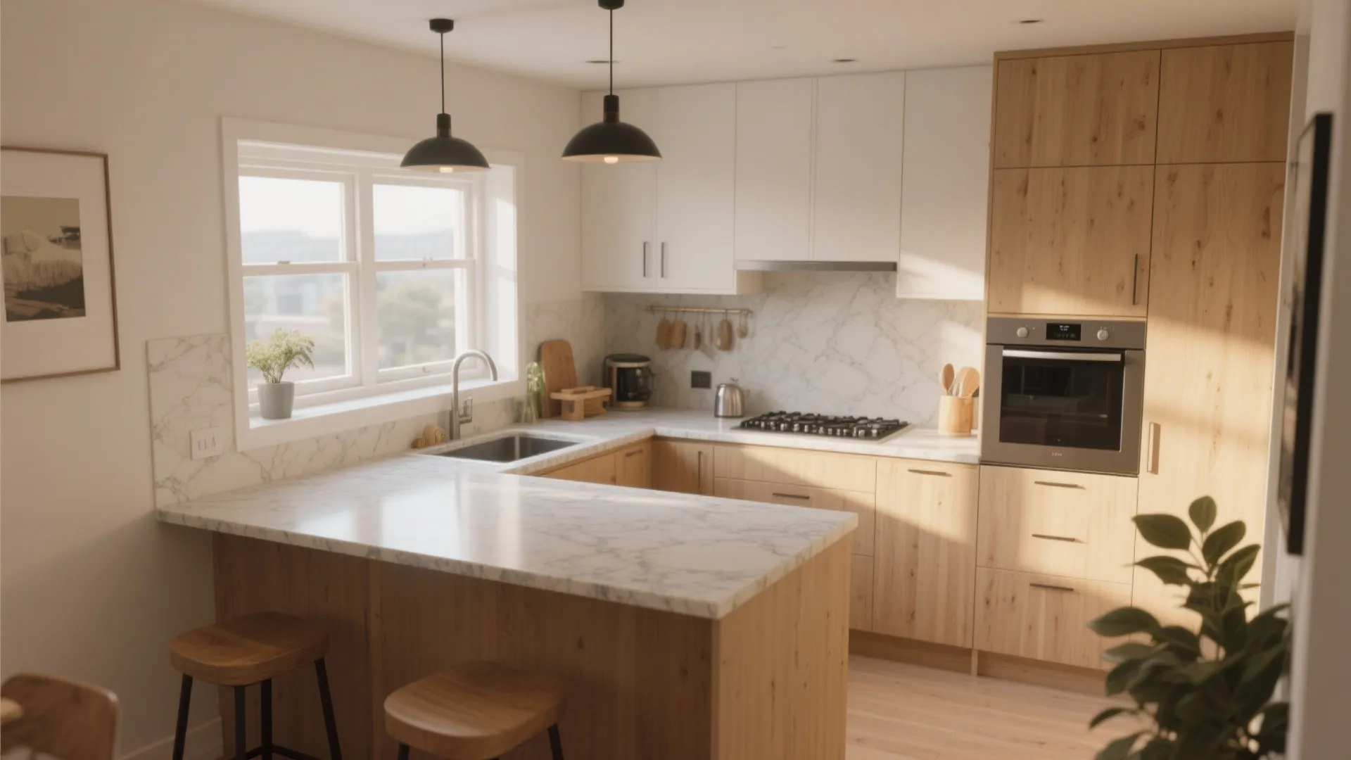 Creative Kitchen Island Ideas Attached to Wall: Explore innovative designs for wall-attached kitchen islands