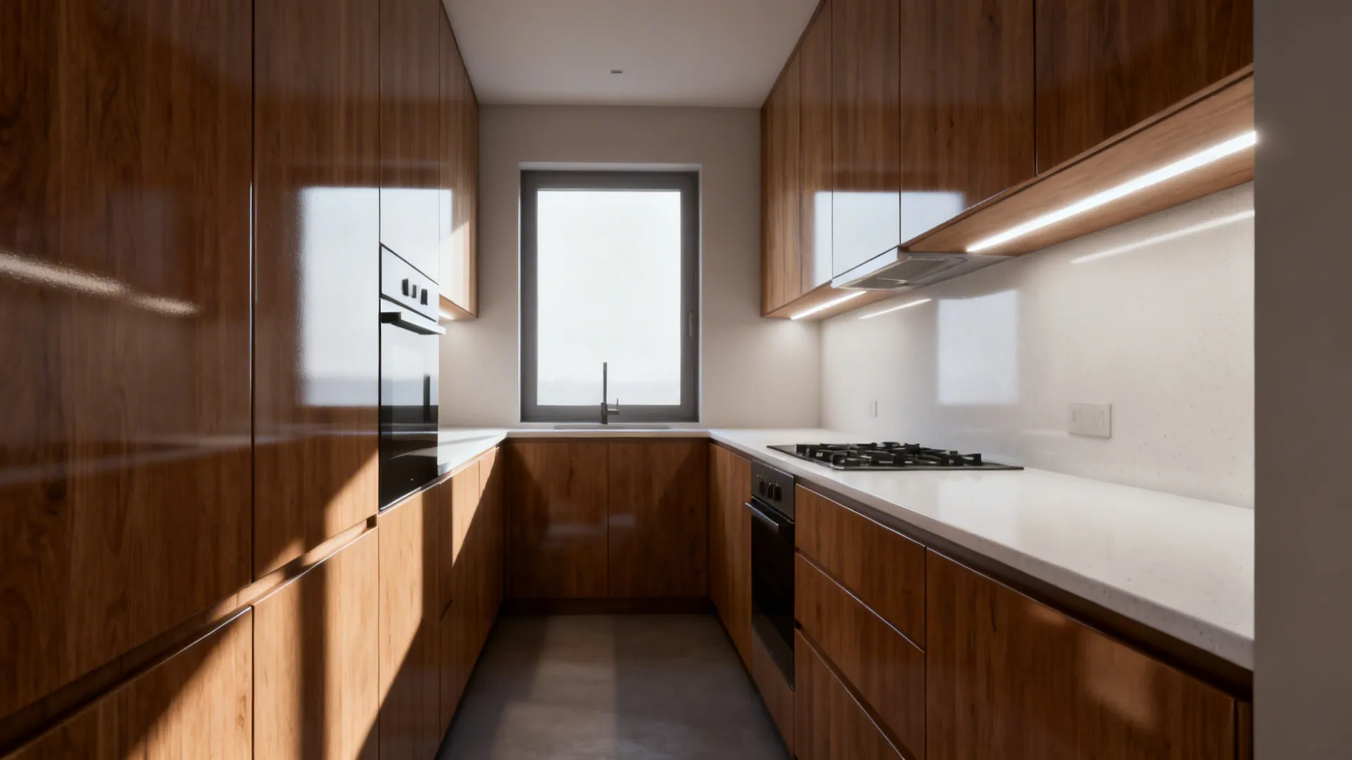 4) Optimize lighting for small kitchens: HDRI + portals + denoise
