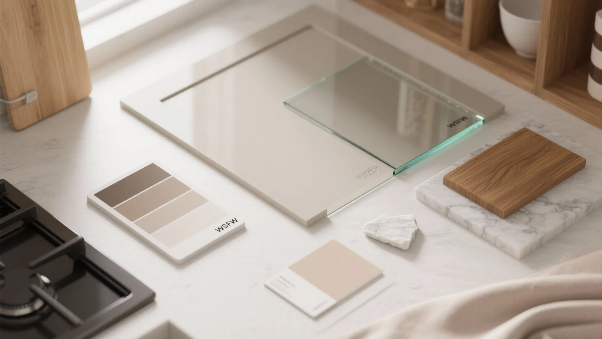 Transparent backsplash for borrowed light