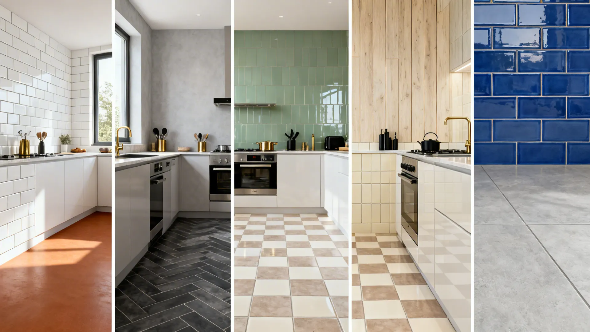 5 kitchen wall and floor tiles color combinations that work