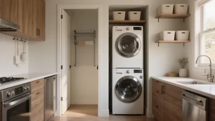 Small Laundry Room Ideas: 5 Stacked Washer & Dryer Tips