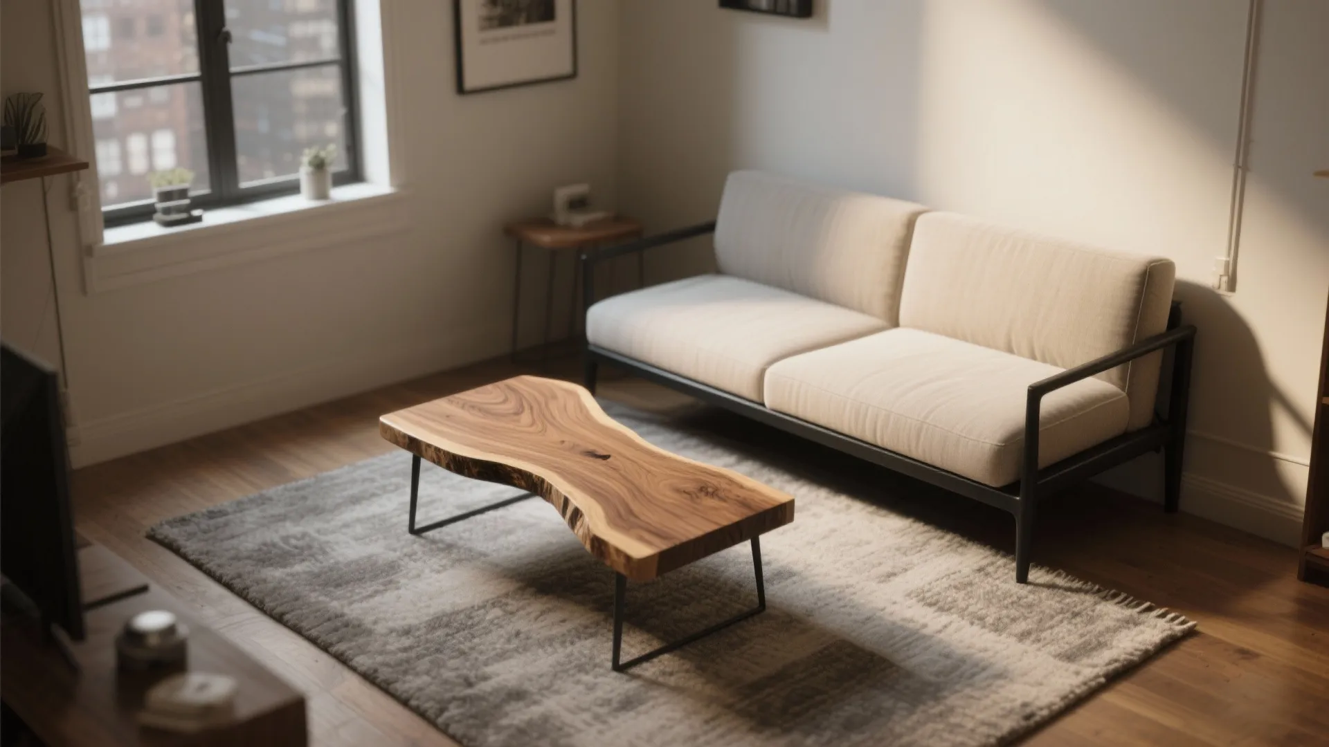 Small Live Edge Coffee Table: The Perfect Touch for Tiny Spaces: 1 Minute to a Cozy, Stylish Living Room Upgrade