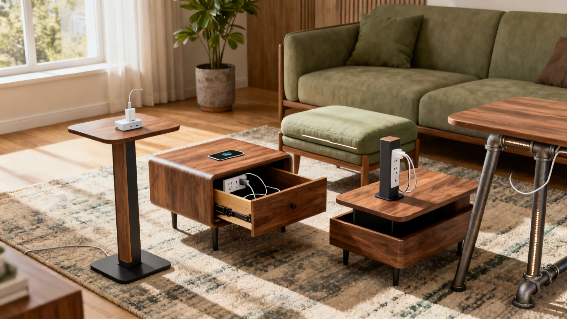 5 Living Room End Table Ideas with Charging Stations