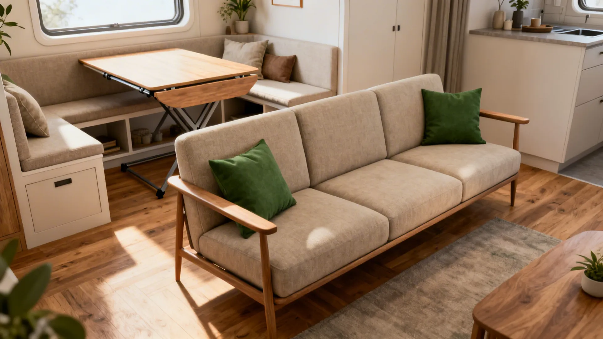 5 Small-Space Ideas: Sofa and Dining Table in One Room