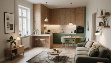 Small living room with kitchen: 5 design ideas