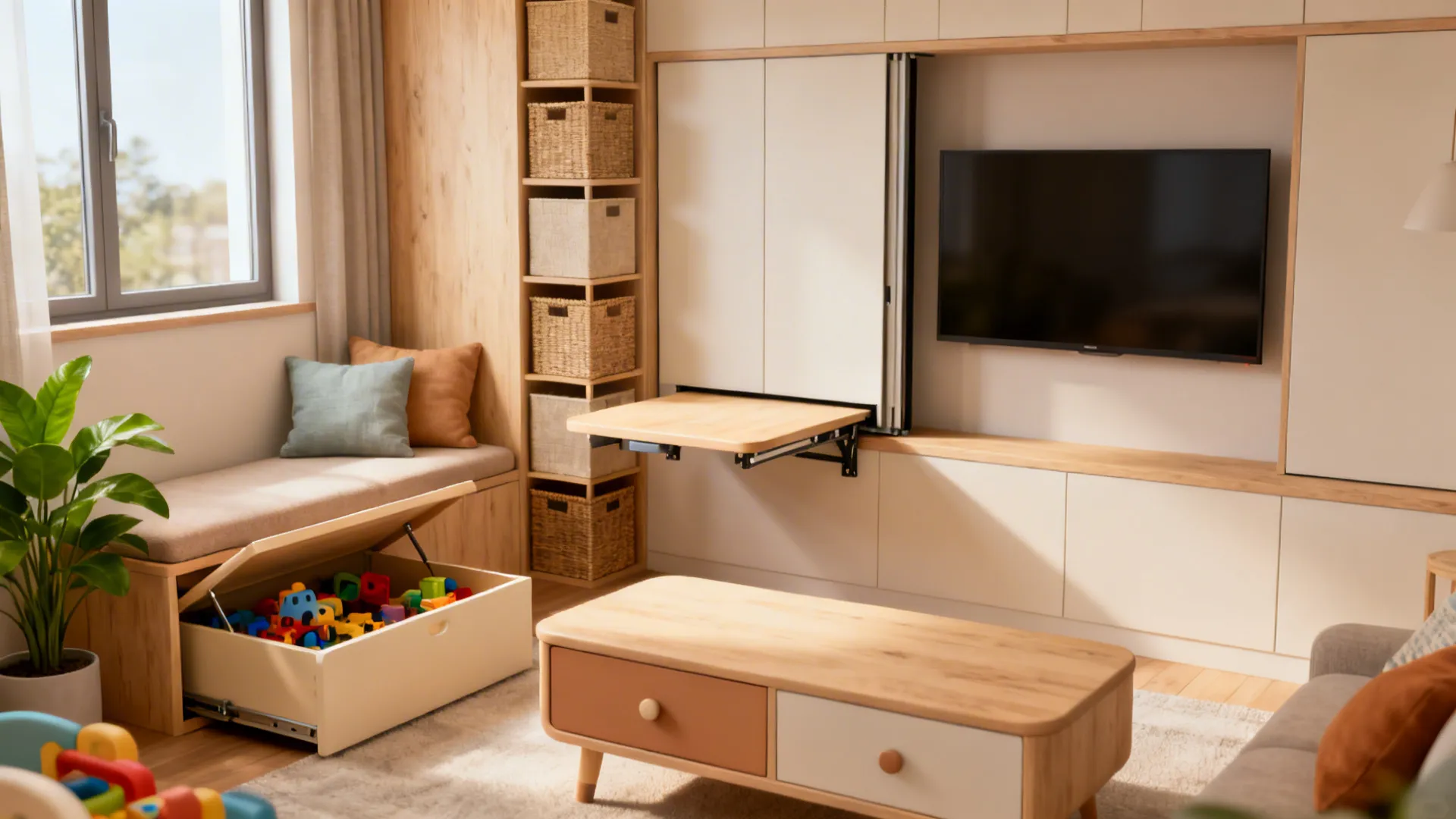 5 Small Space Living Room Toy Storage Ideas