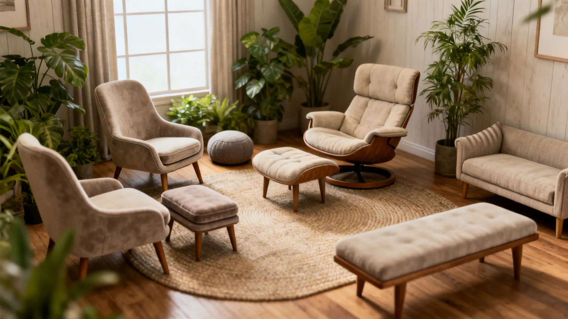 5 Cozy Chair and Ottoman Ideas for Small Living Rooms