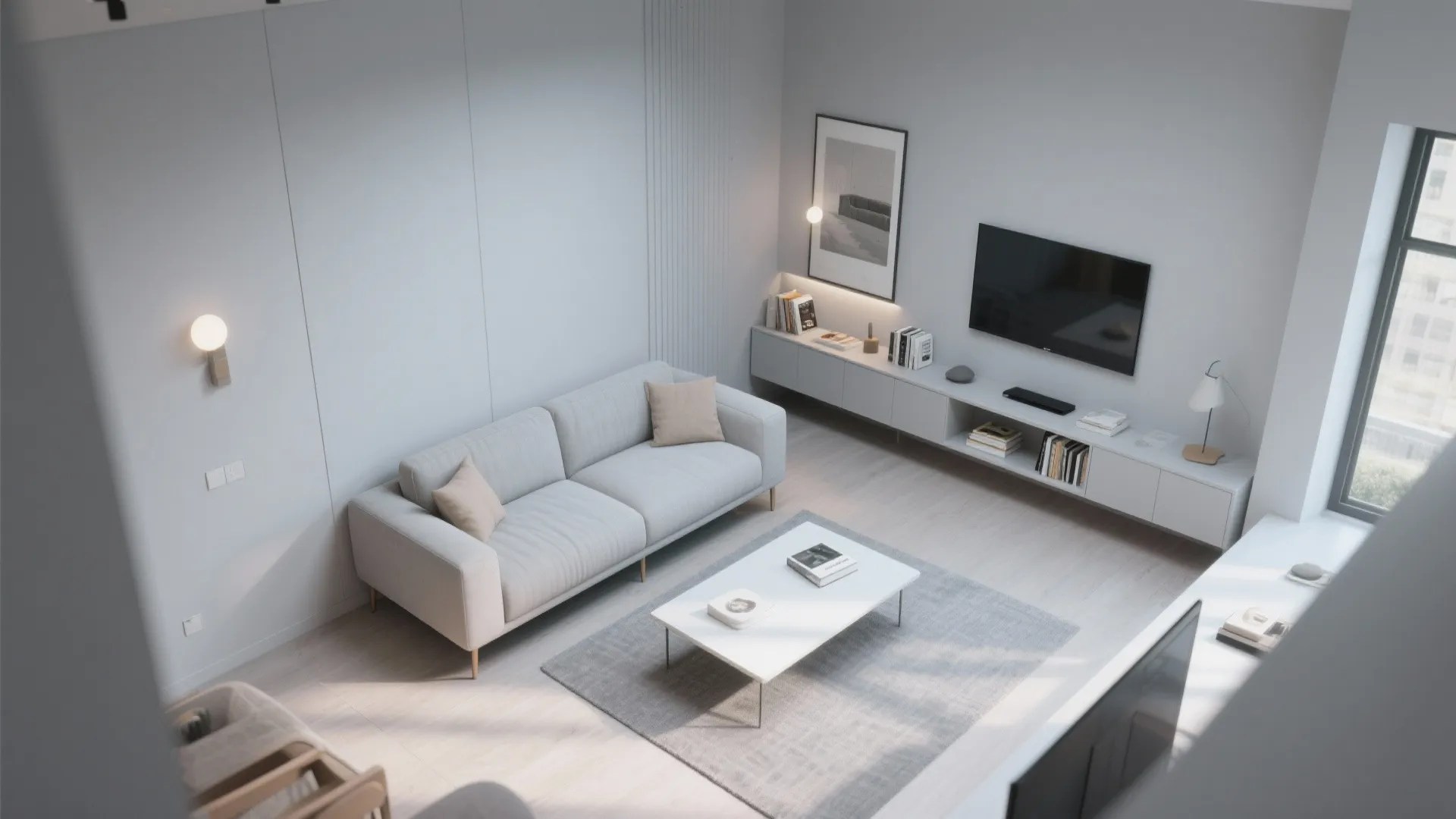 Light Grey Walls with Airy, Space-Saving Layouts