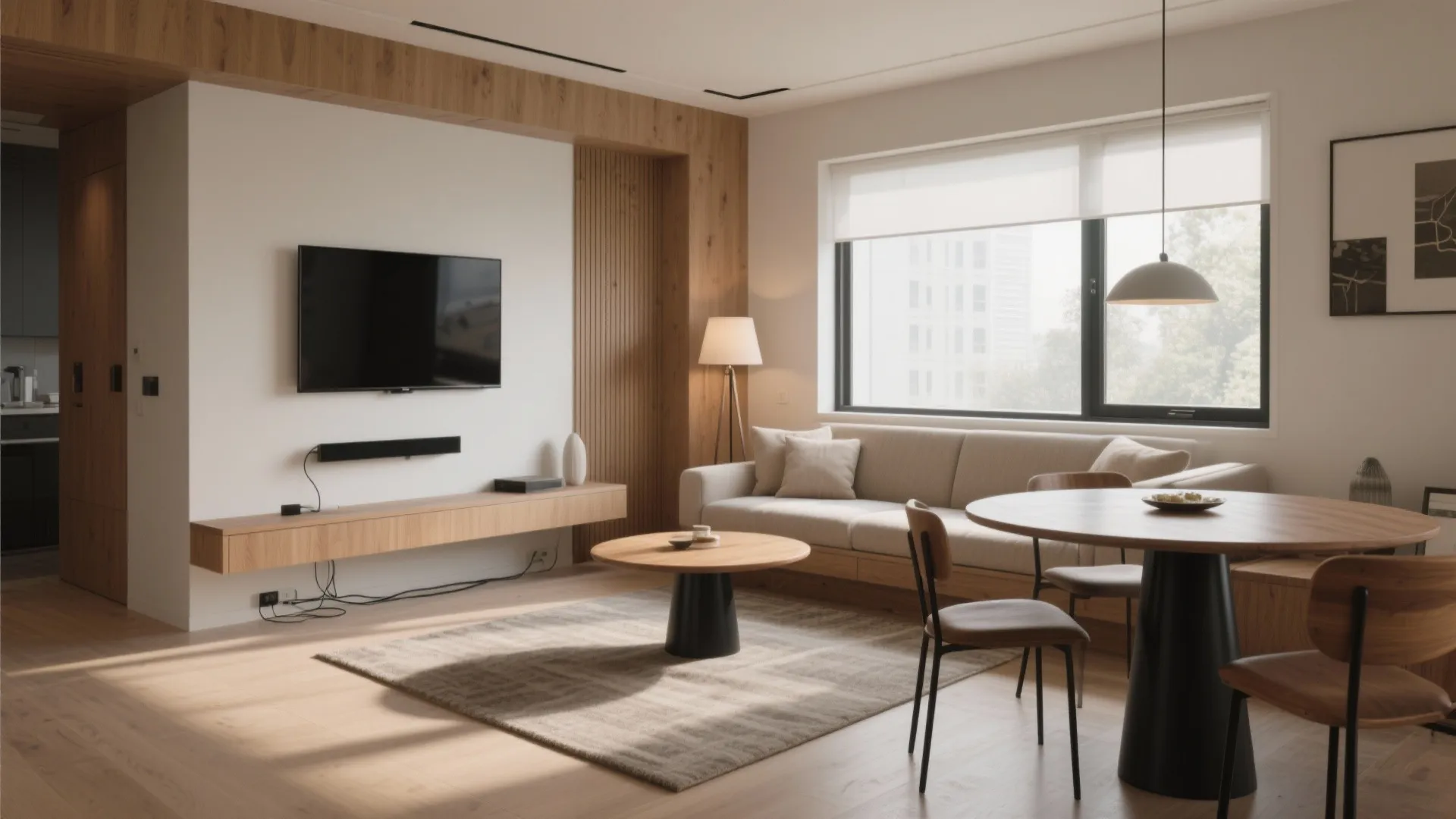 5 small living room ideas with TV and dining table