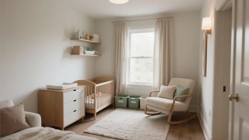 Calm Nursery Design with Natural Wood and Soft Hues