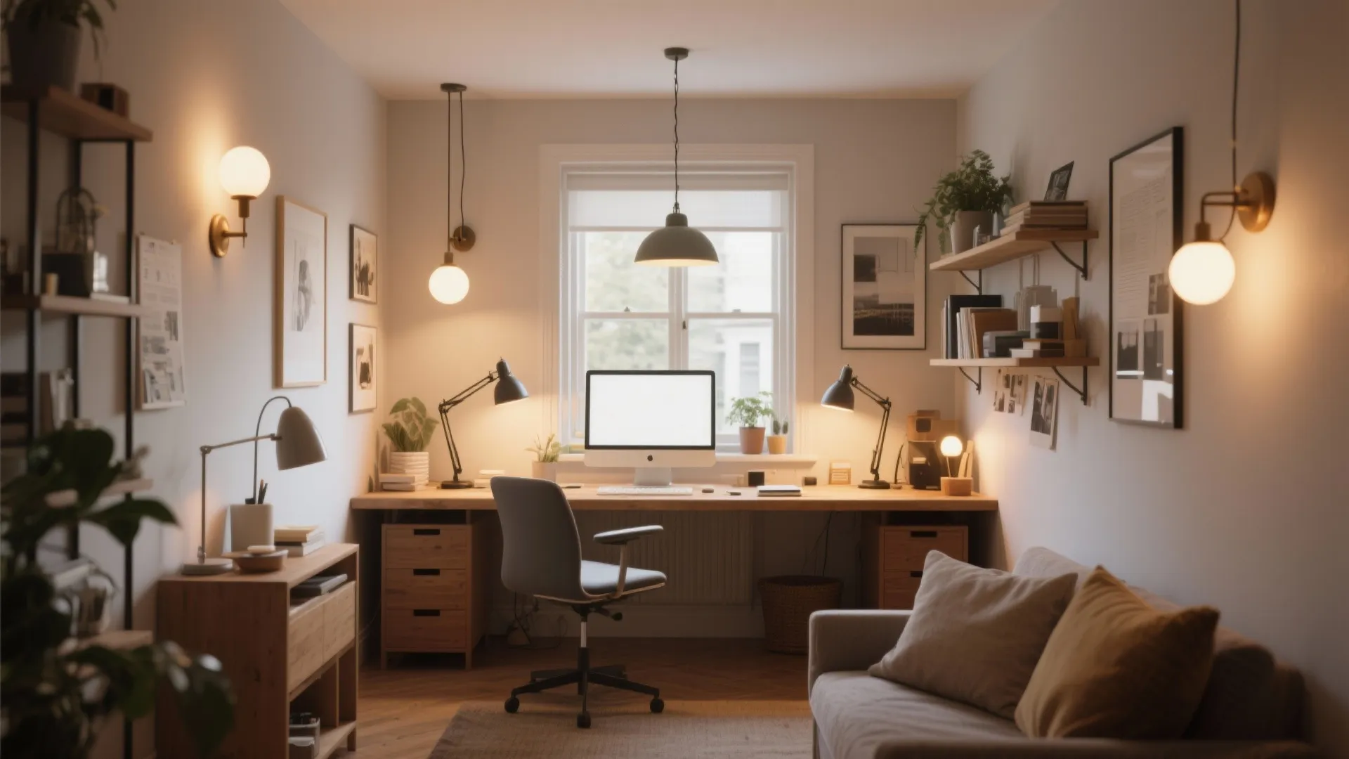 10 Creative Lighting Ideas for a Cozy Home Office: Bring style and productivity together with clever home office lighting tips from my 10+ years of design experience.