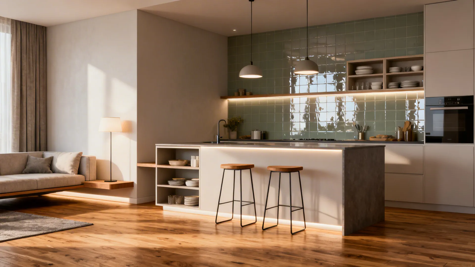 5 Smart Ideas for Small Open Living Room and Kitchen