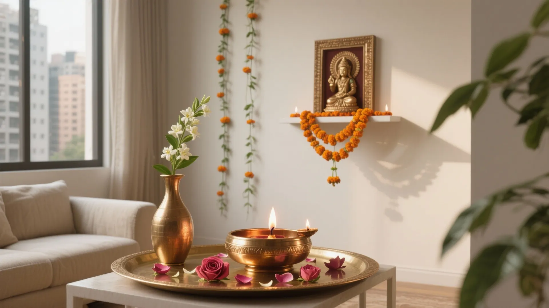 5 Flower Decoration at Home for Pooja Ideas: Small-space friendly, soulful, and practical ways to style flowers for your home rituals