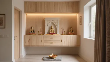 5 Pooja Room Plywood Design Ideas That Shine in Small Homes