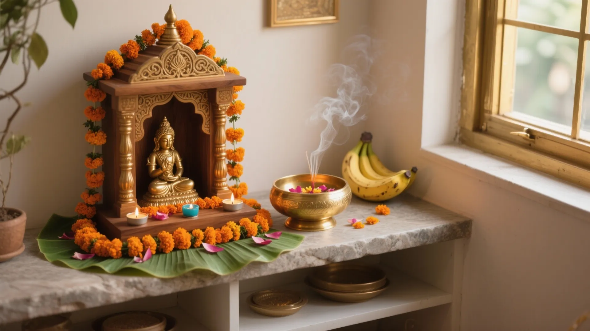 5 Flower Decoration Ideas for Pooja (Small Spaces, Big Impact): A senior interior designer’s guide to serene, practical, and SEO-smart pooja flower decor that works in tight homes