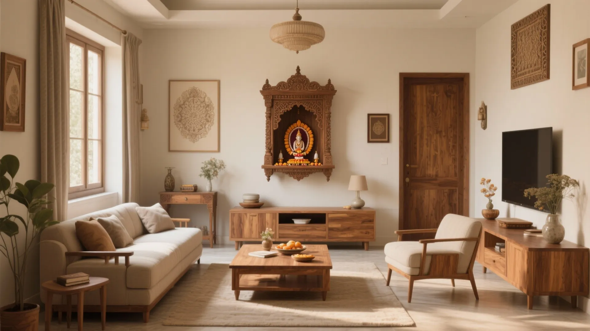 10 Small Pooja Room Designs in Living Room: Creative and Functional Ideas for Small Pooja Corners in Your Living Space