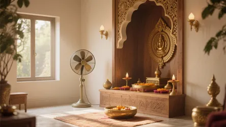 10 Small Fan Ideas for Your Pooja Room