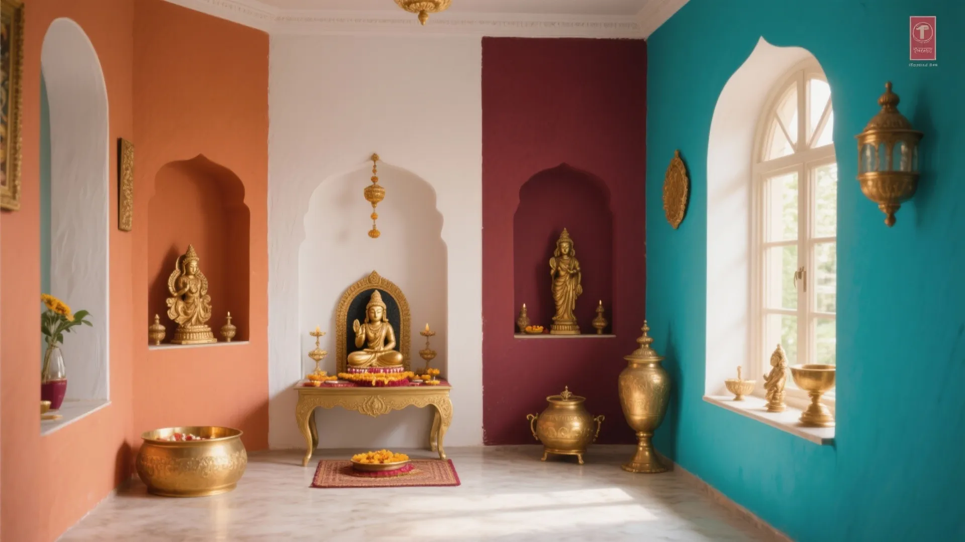 10 Pooja Room Painting Ideas: Creative and serene pooja room painting inspirations backed by real design experience