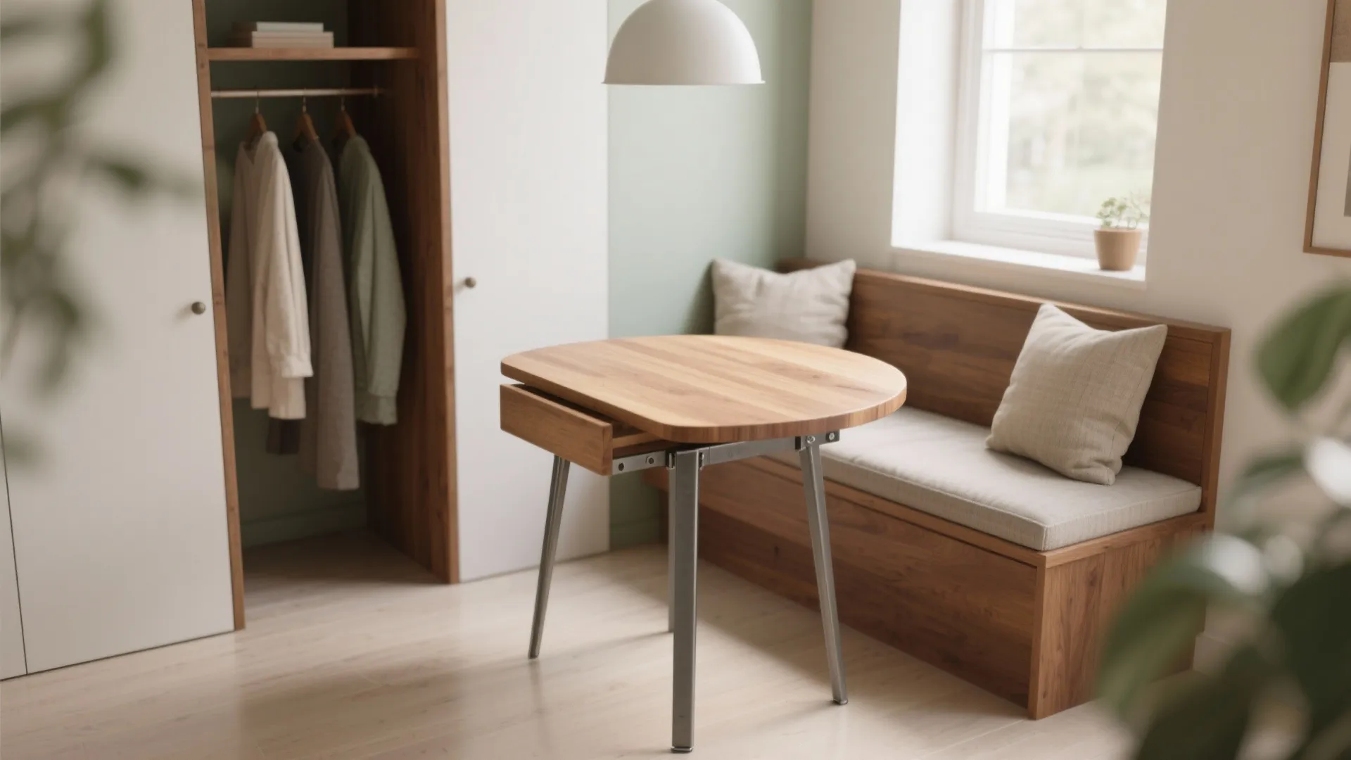 Round Drop Leaf Table: 5 Small-Space Ideas: Creative ways I use a round drop leaf table to maximize tiny kitchens, studios, and balconies