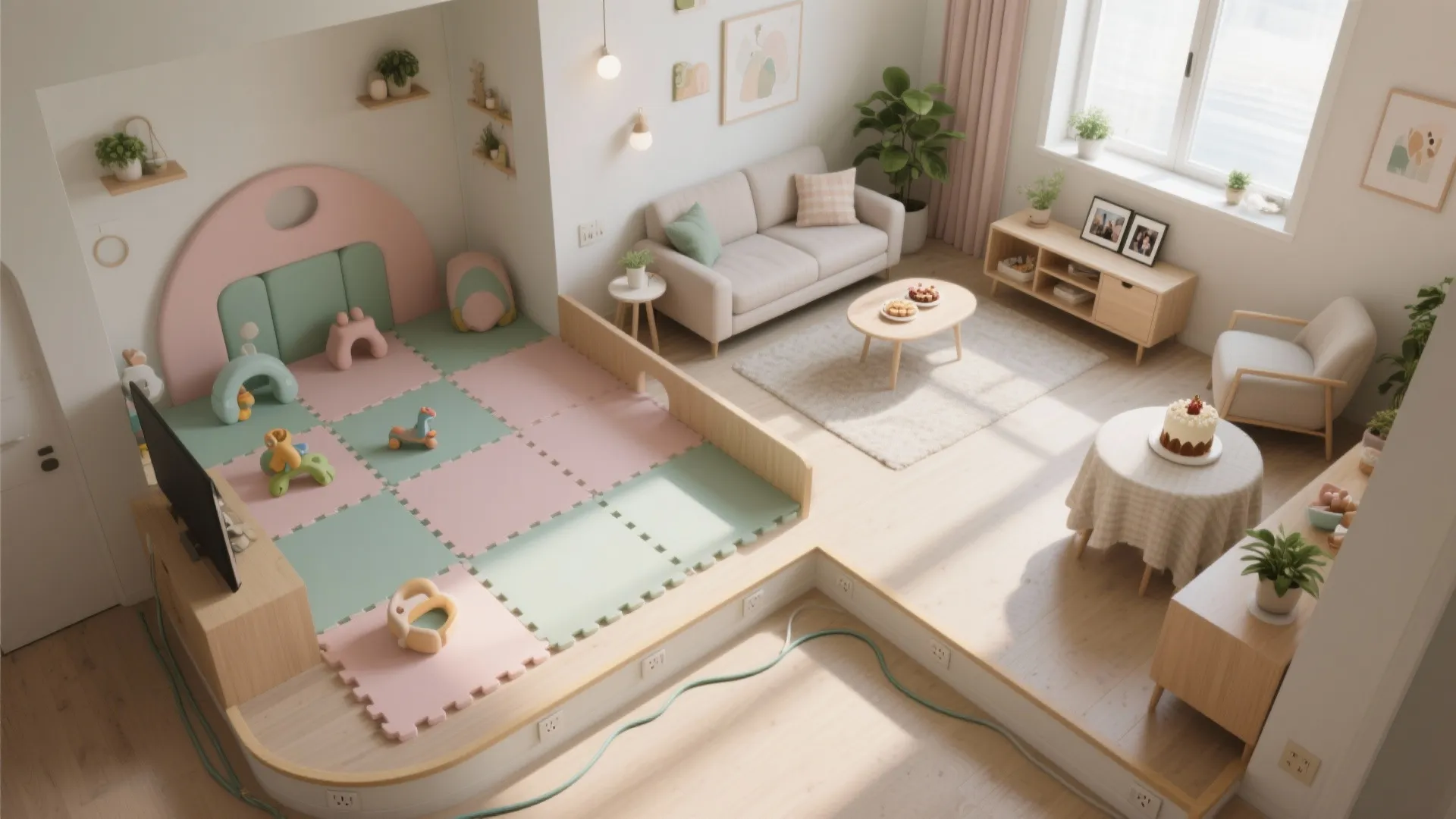 Kid-Safe Zones and Party Flow in Small Spaces