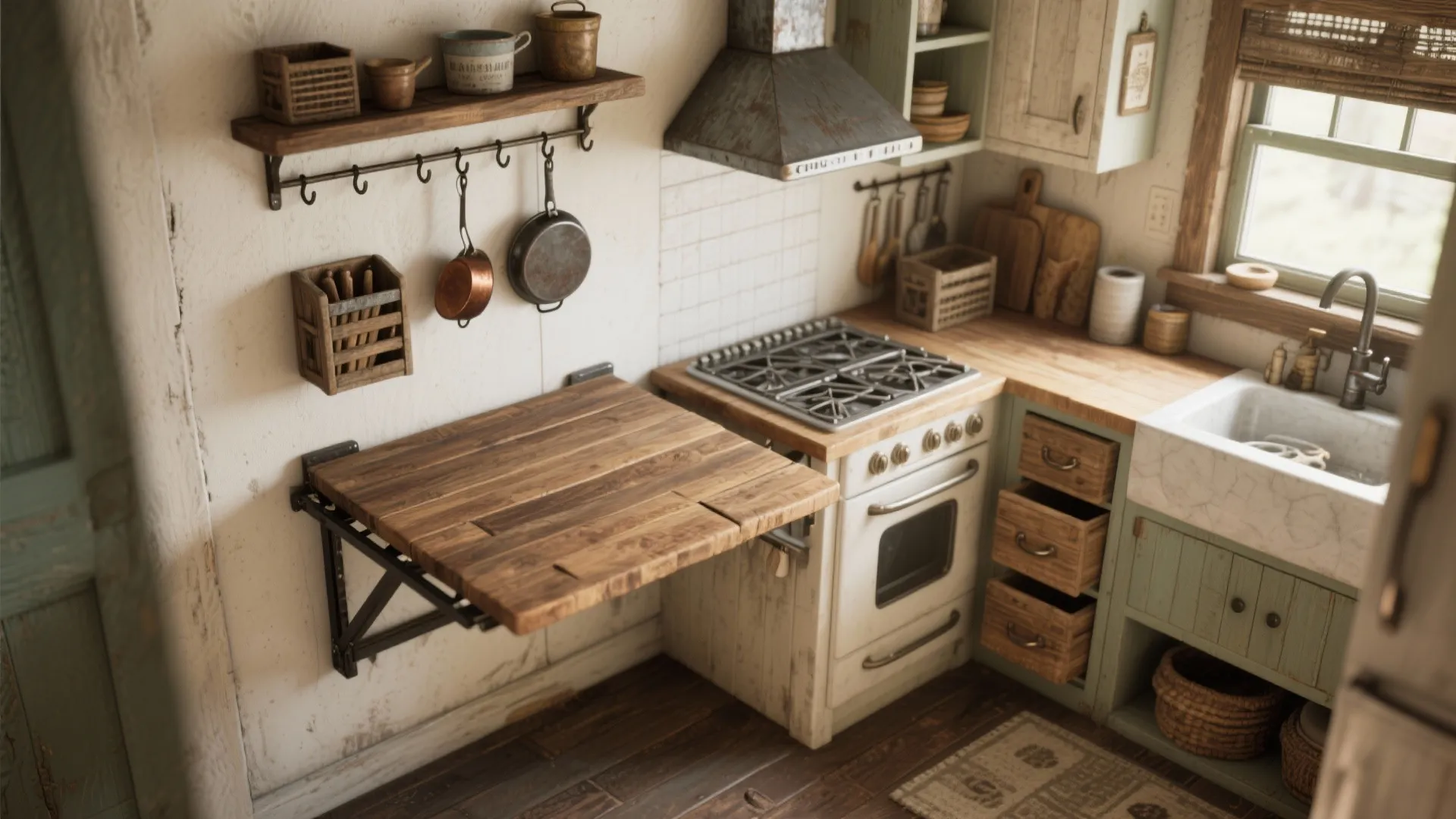 5. Small-space hacks that feel authentically rustic