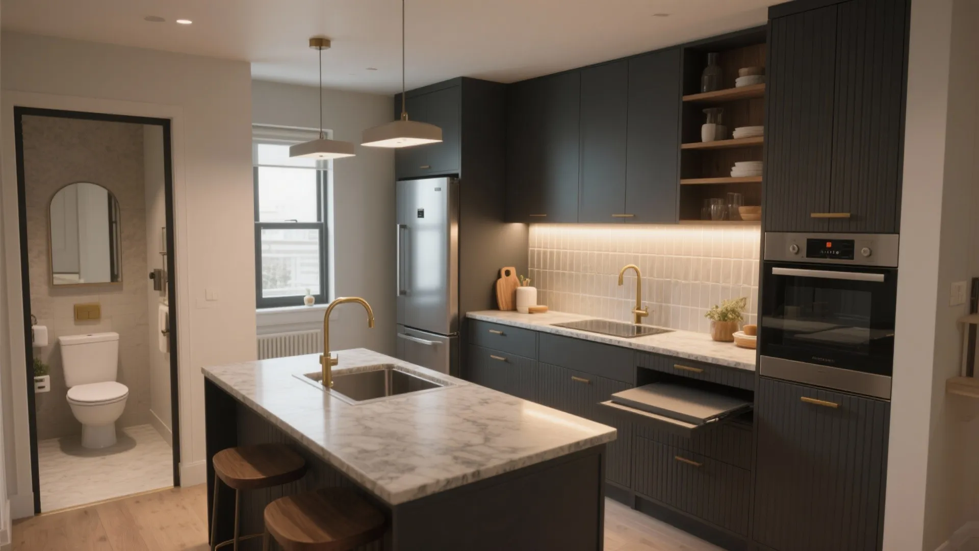 5 Modern Kitchen & Bath Ideas: Small-space modern kitchen and bathroom inspirations that maximize style and function