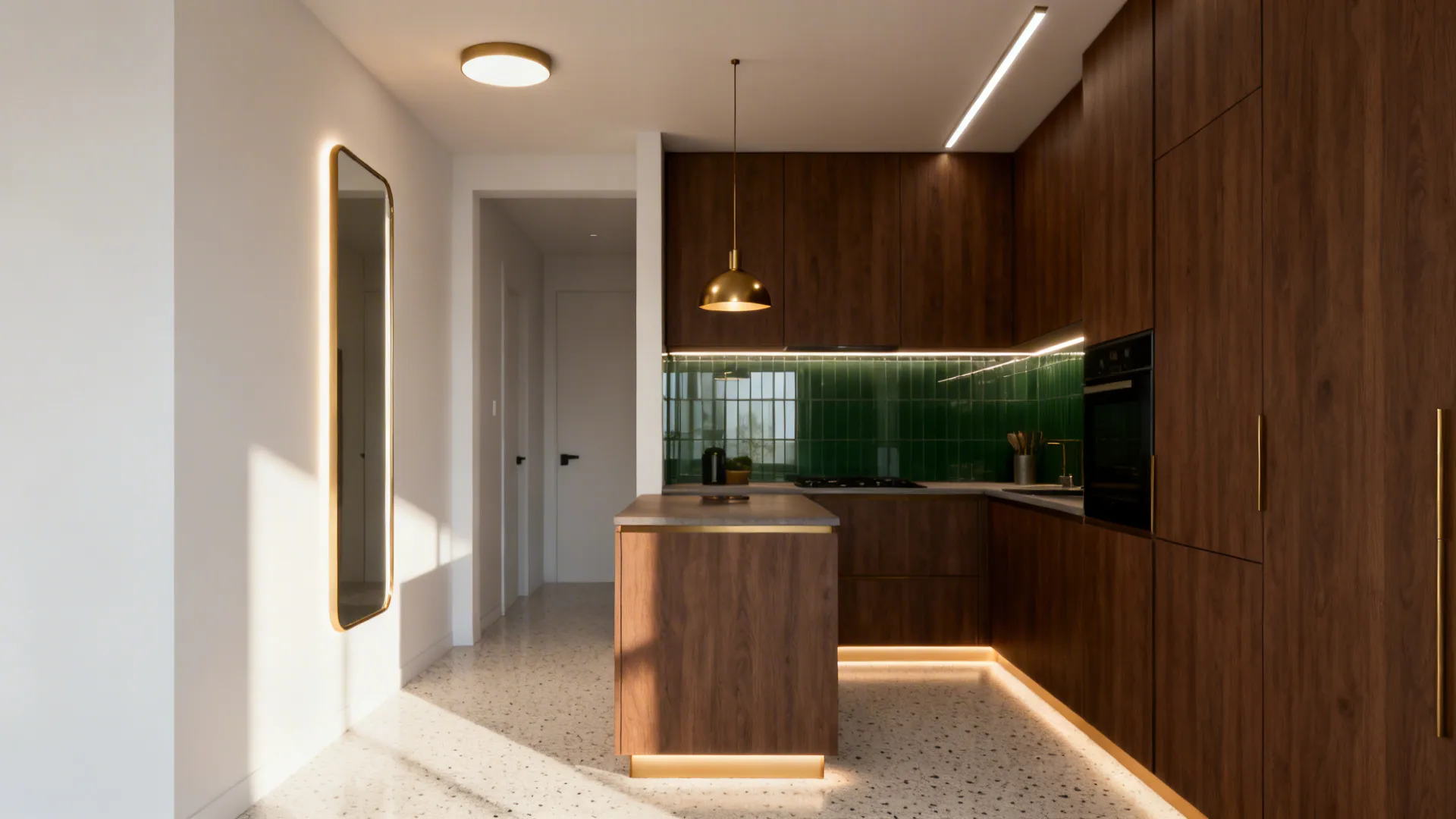 Interior Lighting Design: 5 Ideas for Hall Room & Kitchen