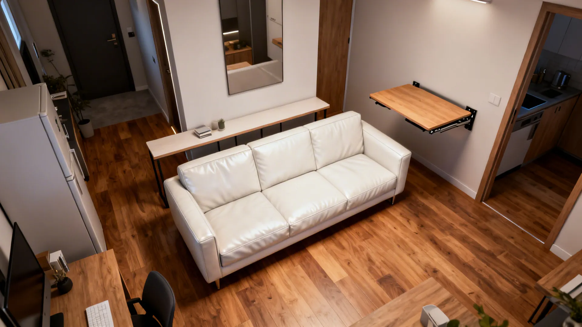 4. Small Space Layout with Multi-Function Pieces