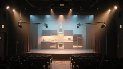 Theatrical Kitchen Stage Design for Dramatic Presentations