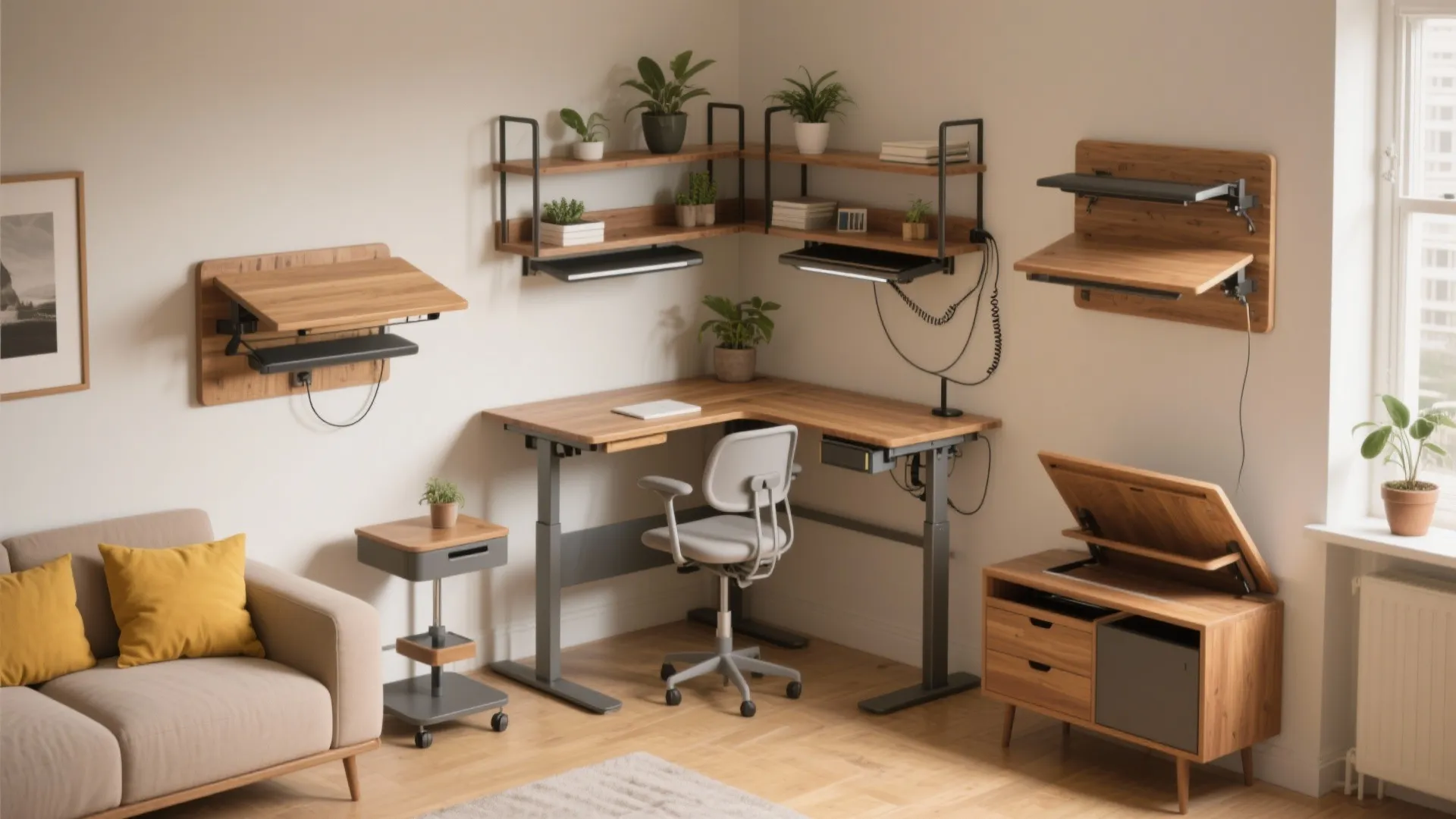 Adjustable Standing Desk Ideas for Small Spaces — 5: 5 compact, practical inspirations from a pro designer to fit an adjustable standing desk into tiny rooms