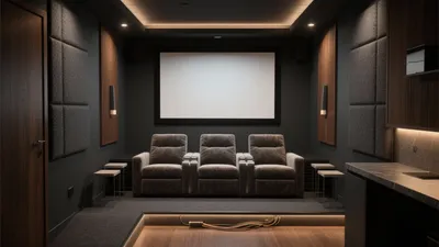 Luxury Home Theater Design with Acoustic Panels