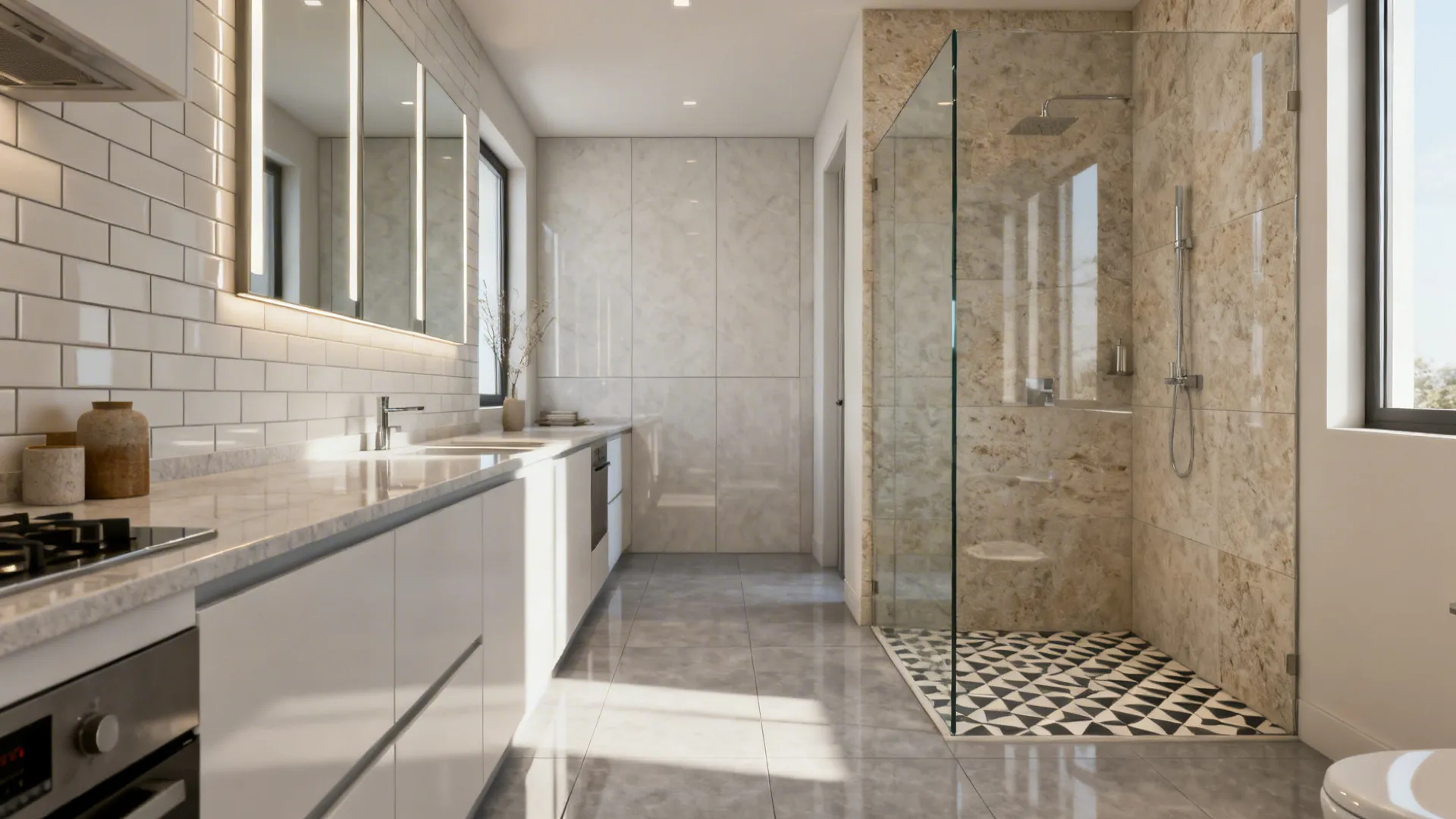 5 designer bathroom & kitchen floor wall tiles ideas