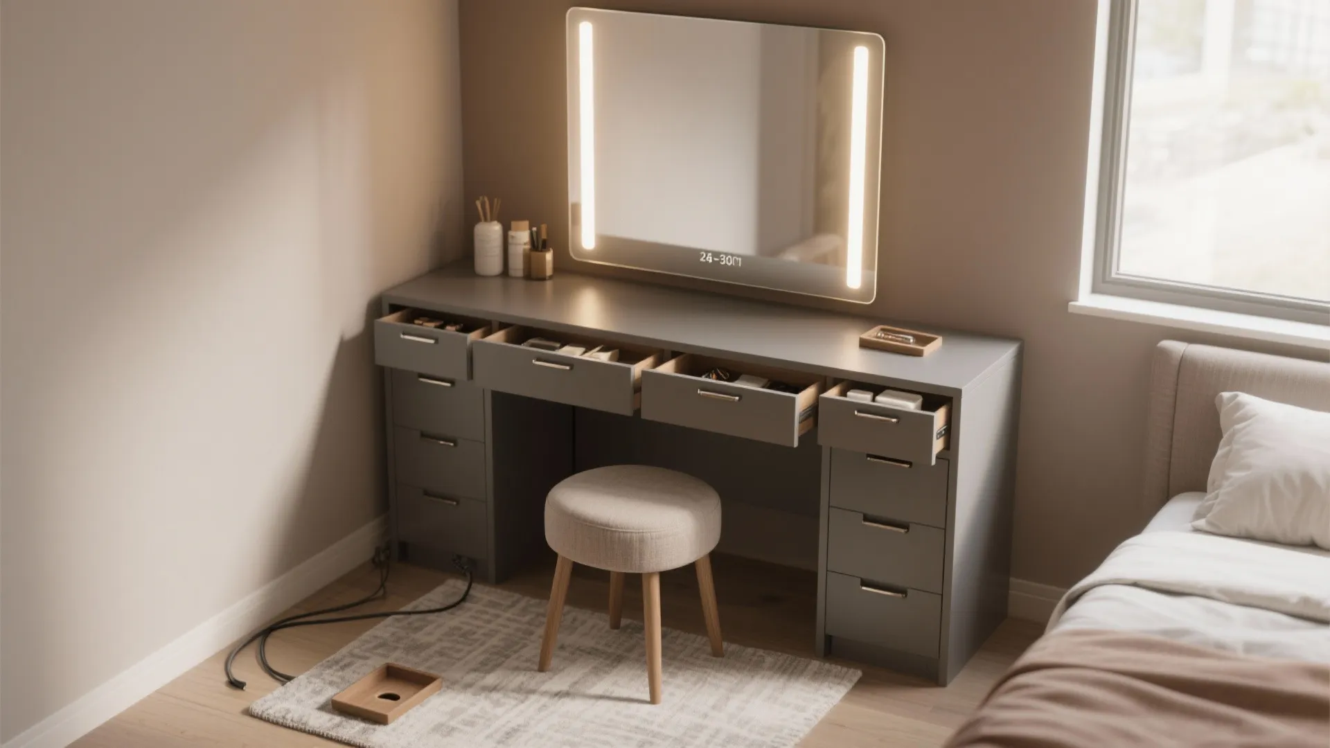 Small Vanity Table with Lighted Mirror: The Ultimate Space-Saver