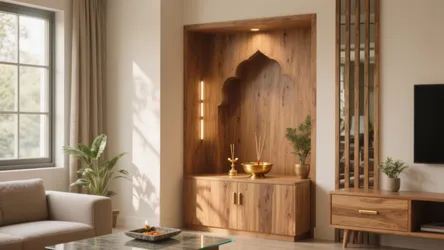 5 Simple Pooja Room Designs in Wood for Small Homes