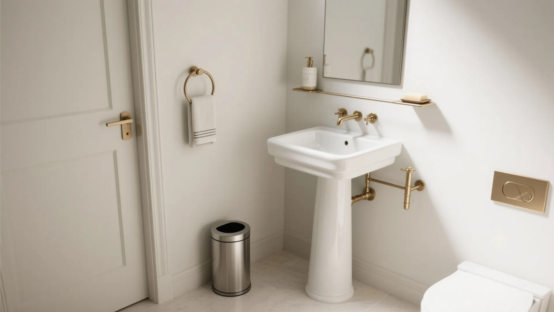 5) Smart accessory ecosystem: towel rings, mini shelves, and hidden bins