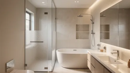 5 Smart Bathroom Designs with Bathtub and Shower